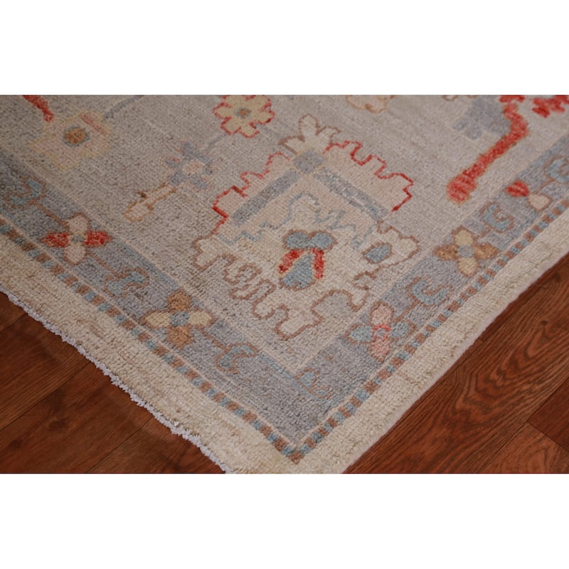 Vegetable Dye Oushak Turkish Area Rug Handmade Wool Carpet - 8'2" x 9'11"