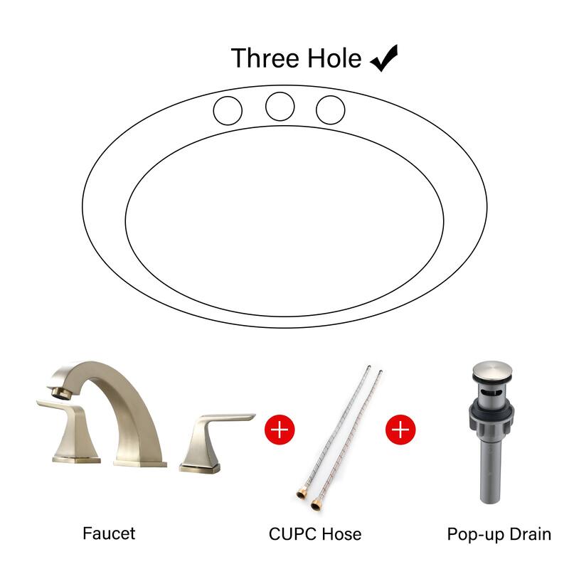 Widespread 2 Handles Bathroom Faucet with Pop Up Sink Drain Bed Bath