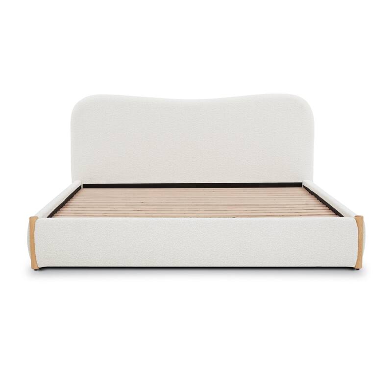 Poly & Bark Hayde King Size Bed in Froth White Boucle