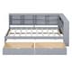 preview thumbnail 57 of 105, L-shape Daybed Wooden Sofa Bed Corner Bed with Bookcase Guardrail Built-in USB Charging Ports, Space-saving Bed