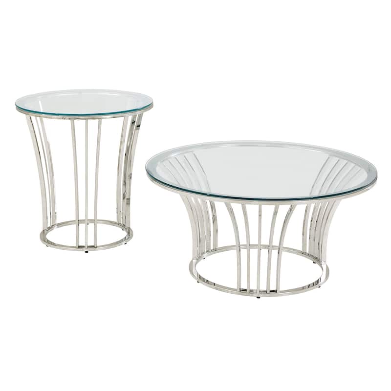 Cottbus Chrome Finish Coffee Table with Glass Top by iNSPIRE Q Bold