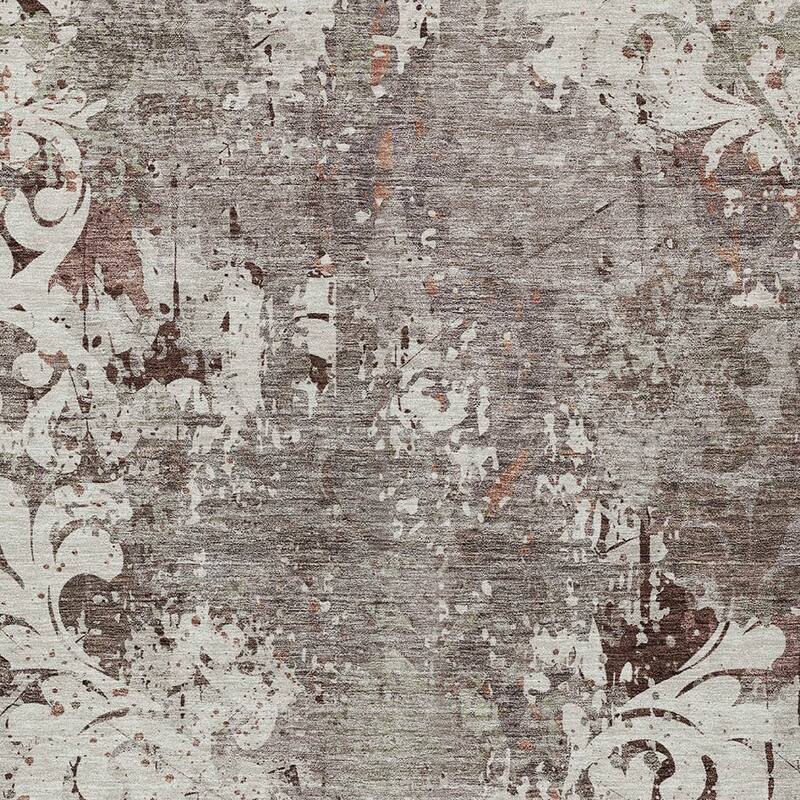 HomeRoots Damask Transitional Rectangle Outdoor Rug