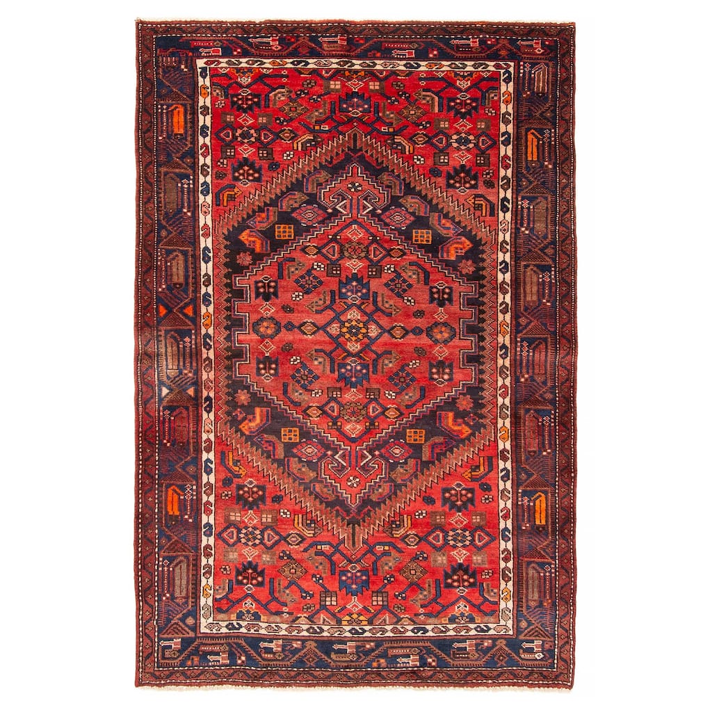 ECARPETGALLERY Hand-knotted Andelz Red Wool Rug - 4'3 x 6'7