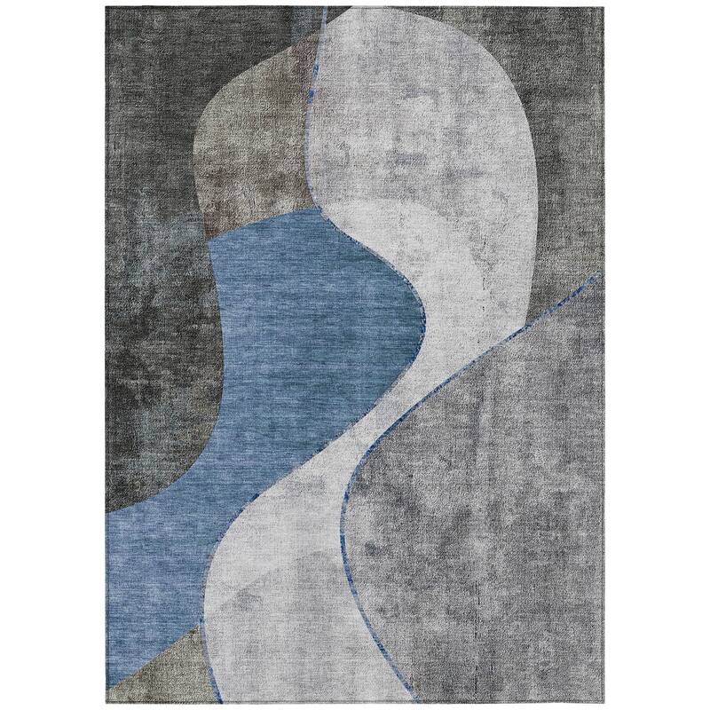 HomeRoots Abstract Transitional Rectangle Outdoor Rug