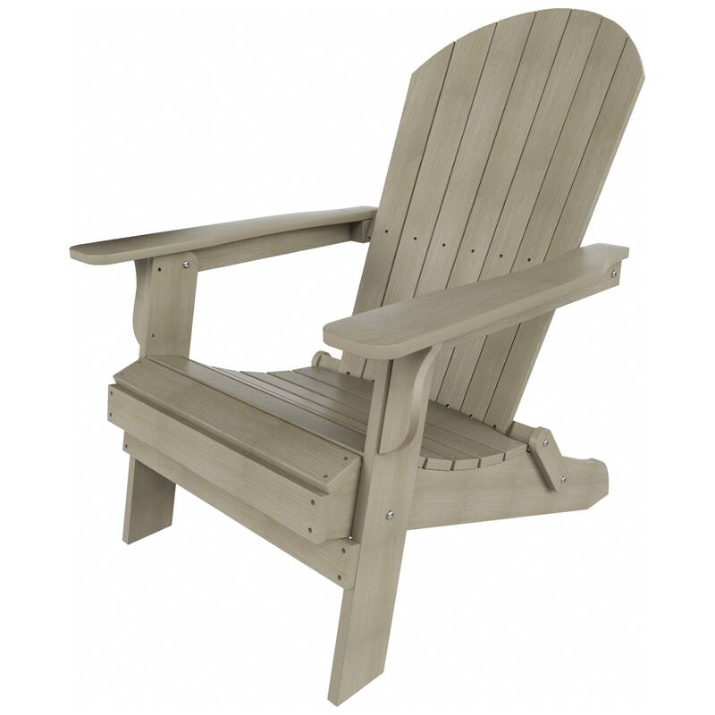 Vineyard HIPS Outdoor Folding Eco-Friendly All Weather Seashell Adirondack Chairs (8-Piece Conversation Set)