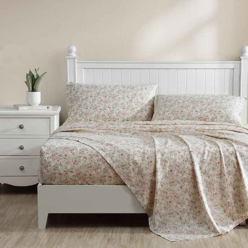 Laura Ashley Soft & Silky Sateen Printed Cotton Sheet Set