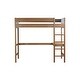 preview thumbnail 12 of 16, Rubber Wooden Twin Size Loft Bed with Desk,Kids Bed with Ladder,Teddy Fleece Fabric Upholstered