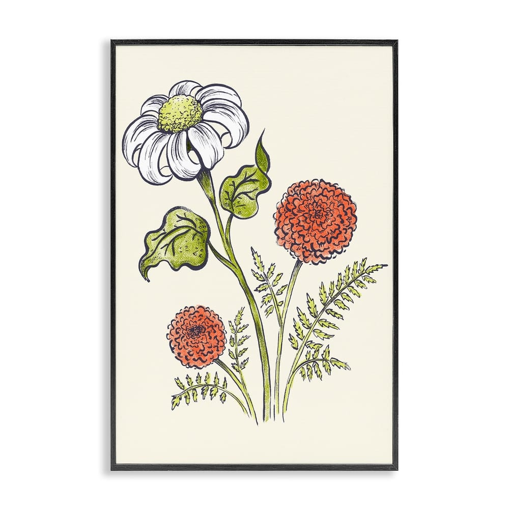 Stupell Vintage Style Garden Blossoms Framed Giclee Art Design By Hannah Moren