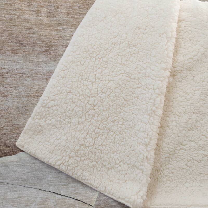 Premium Machine Washable Abstract Floral Sherpa Throw Blanket