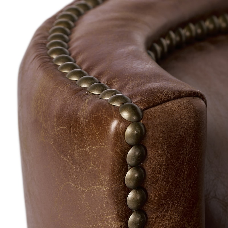 Njord Vintage Light Brown Leather Club Chair by Christopher Knight Home