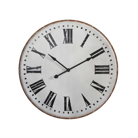 White Classic Round Metal Wall Clock
