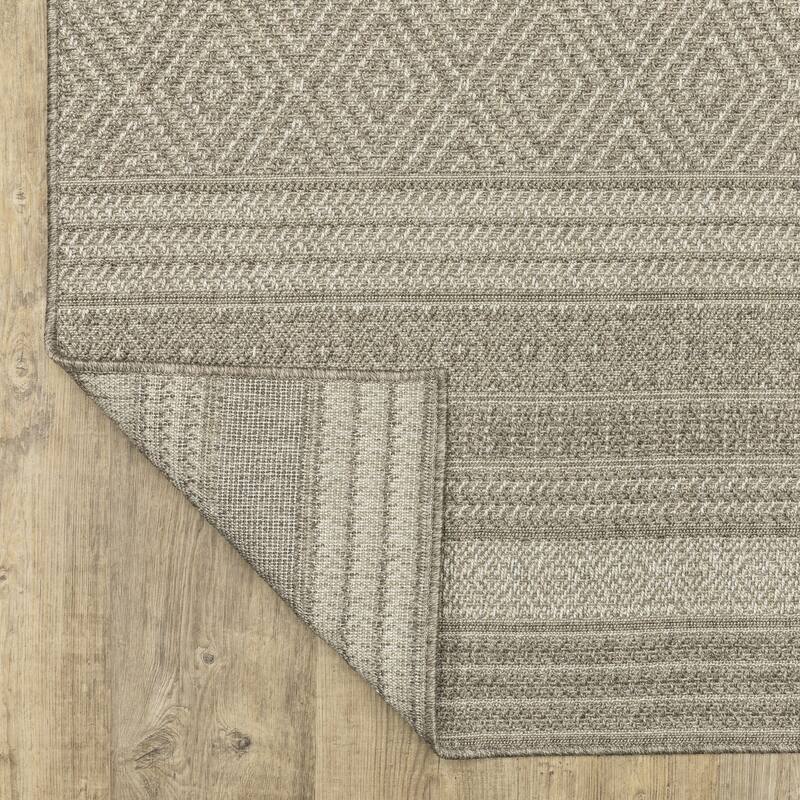 Style Haven Calayan Woven Stripe Grey Ultimate Performance Area Rug~