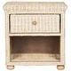 preview thumbnail 8 of 10, SAFAVIEH Adira 22.1-Inch Wicker Wash Nightstand, White Washed, Coastal