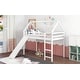 preview thumbnail 14 of 13, Stylish and Playful Design Wood Loft Bed with Slide, Ladder and Roof, Twin size, White