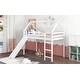 preview thumbnail 16 of 30, Twin Loft House Bed with Ladder and Slide, White