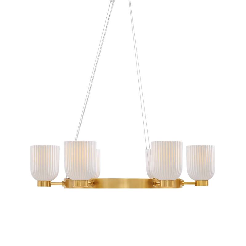 Savoy House 1-3170-6 Isla Blanca 6 Light 32" Wide Chandelier - Warm Brass