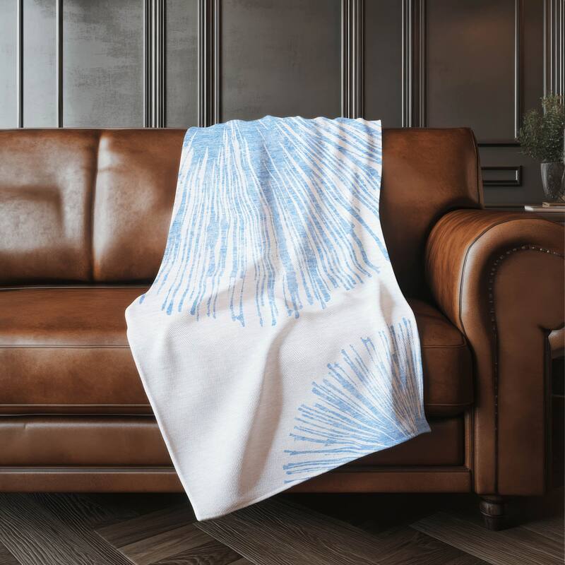 Premium Machine Washable Contemporary Burst Sherpa Throw Blanket - Denim - 4'2" x 5'10"