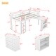 preview thumbnail 14 of 18, Twin Size Low Loft Bed with 3 Drawers,Shelf Cabinet and Pull Out Desk