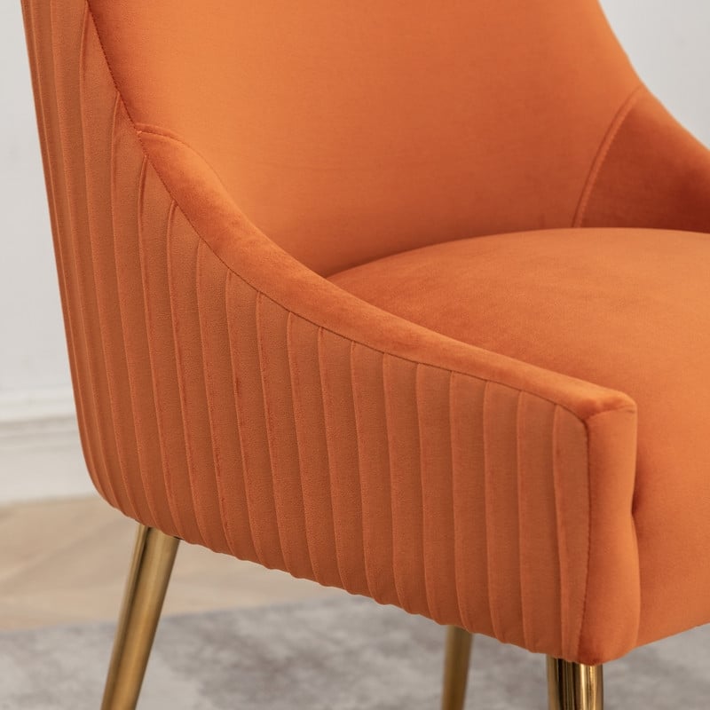 SEYNAR Mid Century Velvet Accent Dining Chair Set of 2 with Rear Handle