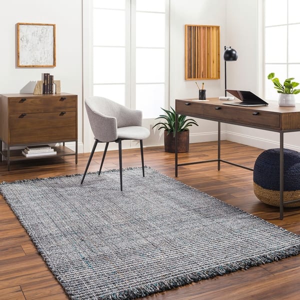 slide 2 of 7, Gretna Handmade Farmhouse Recycled PET Area Rug Charcoal/Slate - Rectangle - 2' x 3'