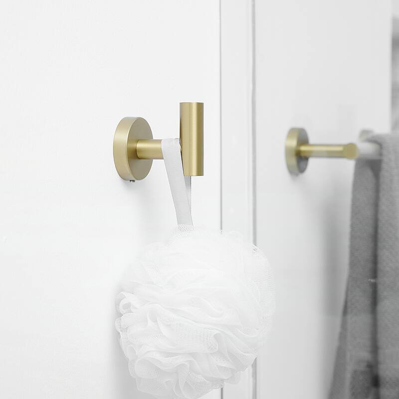 5-Pieces Brushed Nickel Gold Bathroom Accessories Set