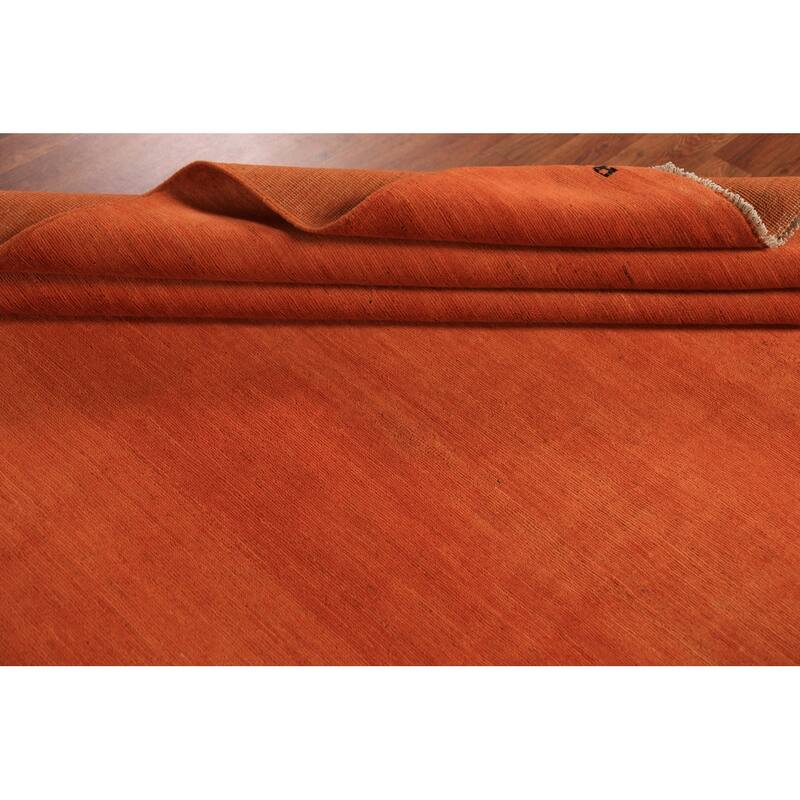 Orange Gabbeh Oriental Area Rug Handmade Wool Carpet - 6'8" x 9'5"