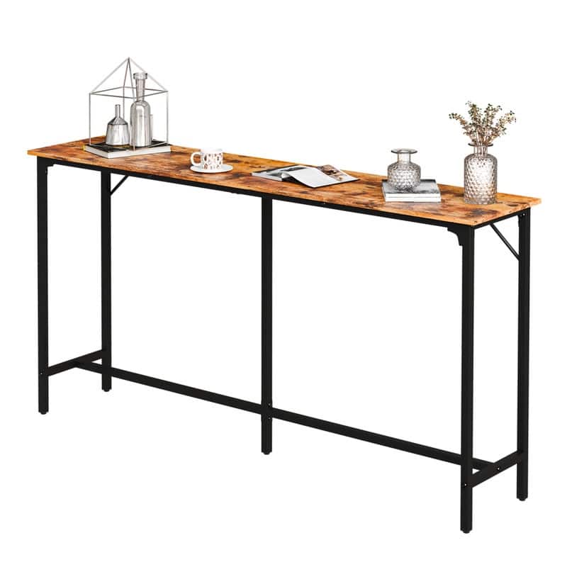 71'' Counter Height Bar Dining Table with Metal Frame , Pub Sofa Table for Kitchen and Living Room