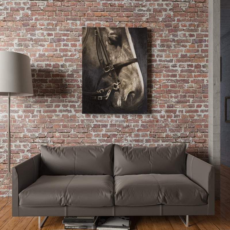 Yosemite Home Decor 'Strength' Hand-painted Canvas Art - Multi-Color