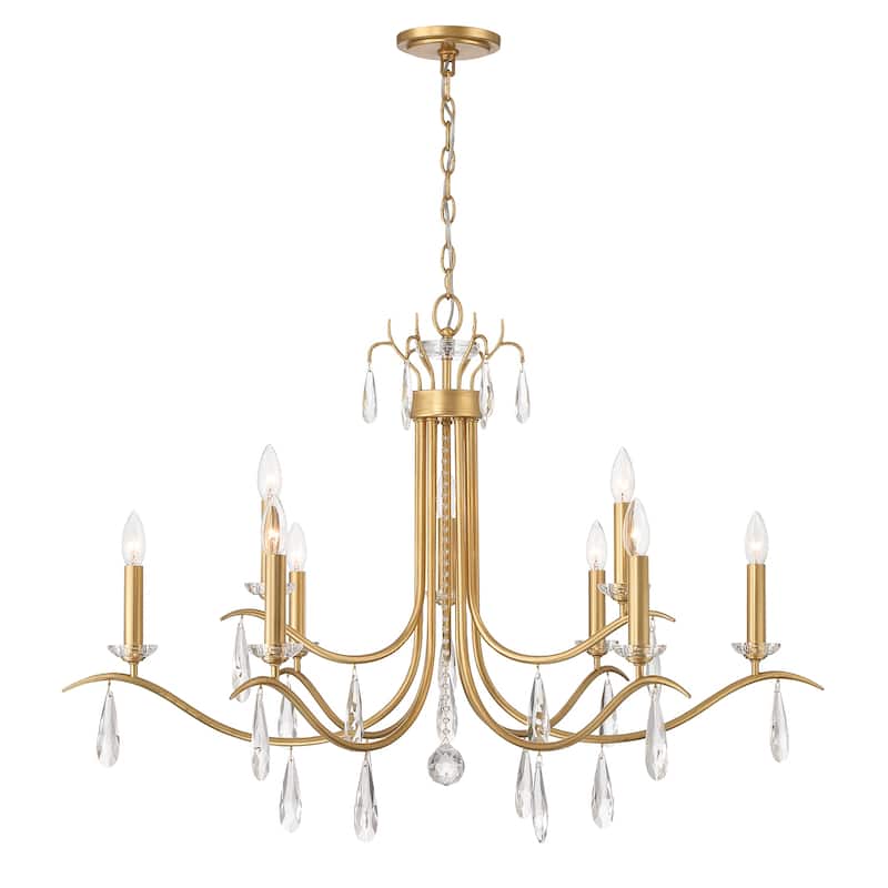 Rollins 9 Light Antique Gold Chandelier