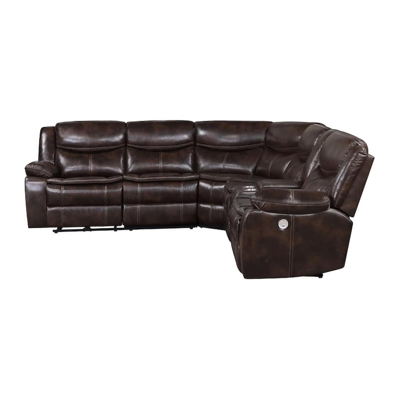 McLean Dark Brown Power Reclining Sectional Sofa