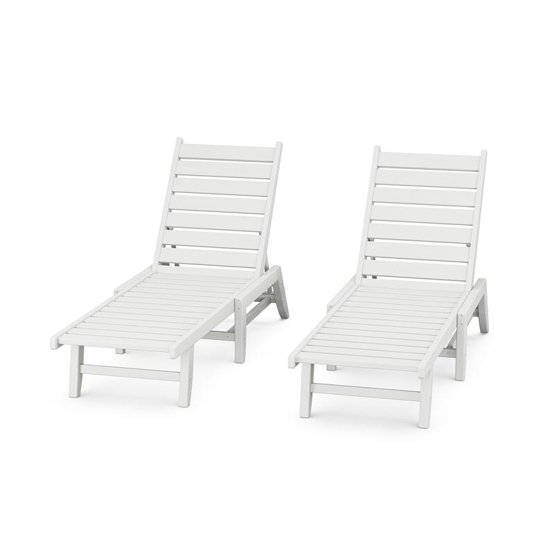 POLYWOOD Canyon 2 Pack Chaise Set - White