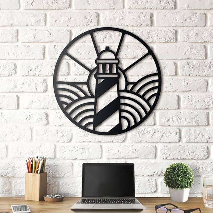Lighthouse Metal Wall Art - Nautical Home Wall Decor