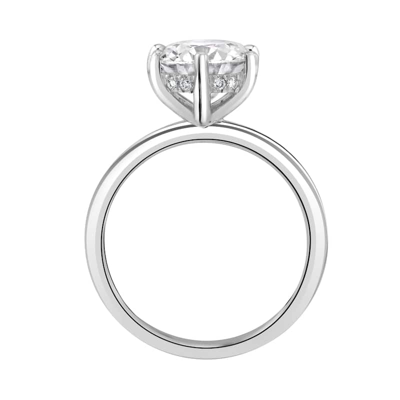 Auriya 14k Gold 7 1/6 ctw Lab grown 6-Prong Round Hidden Halo Diamond Engagement Ring (F-G VS)