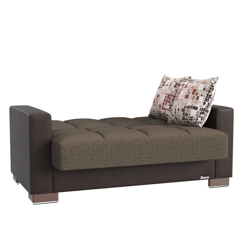 Collection Upholstered Convertible Loveseat With Storage