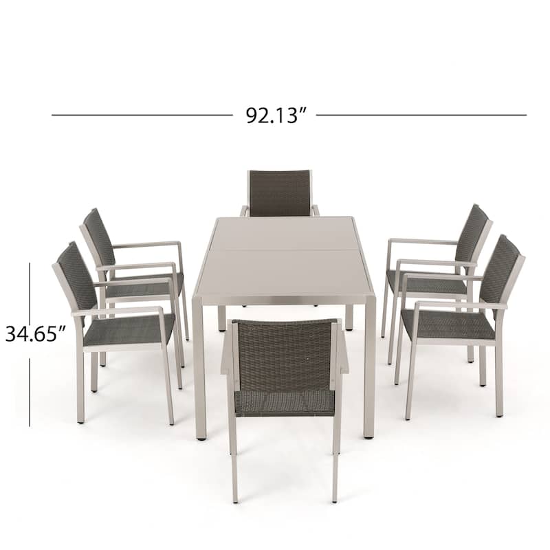 Cape Coral Outdoor 7-piece Aluminum Dining Set by Christopher Knight Home