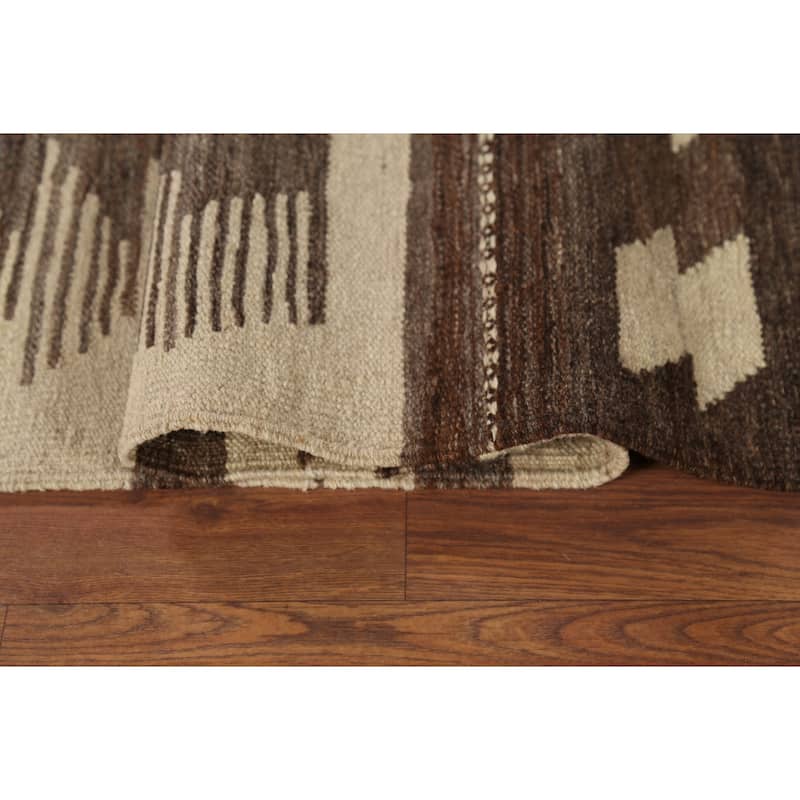 Nomadic Flat Weave Kilim Persian Area Rug Hand-Knotted Wool Carpet - 5'5"x 8'1"