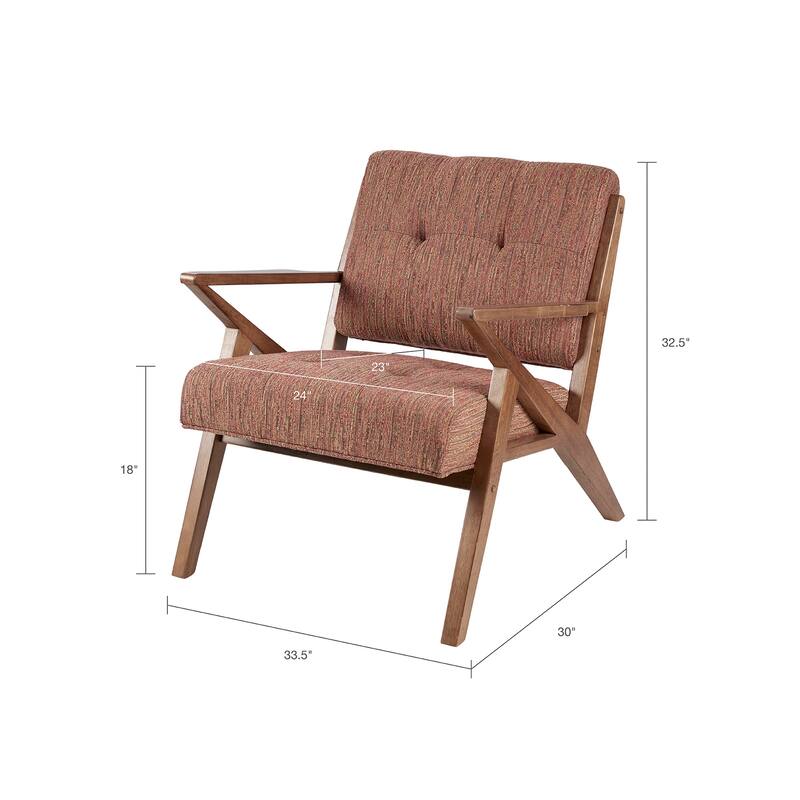 INK IVY Rocket Upholstered Arm Chair with Angled Wood Frame
