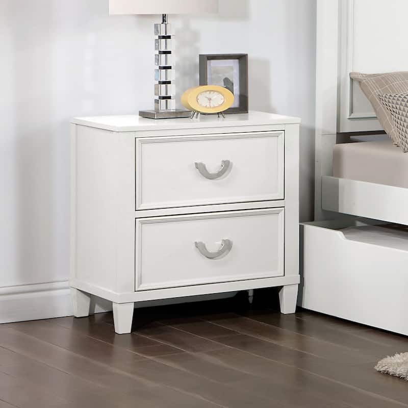 Furniture of America Wynter Modern White Wood 2-drawer Nightstand - White