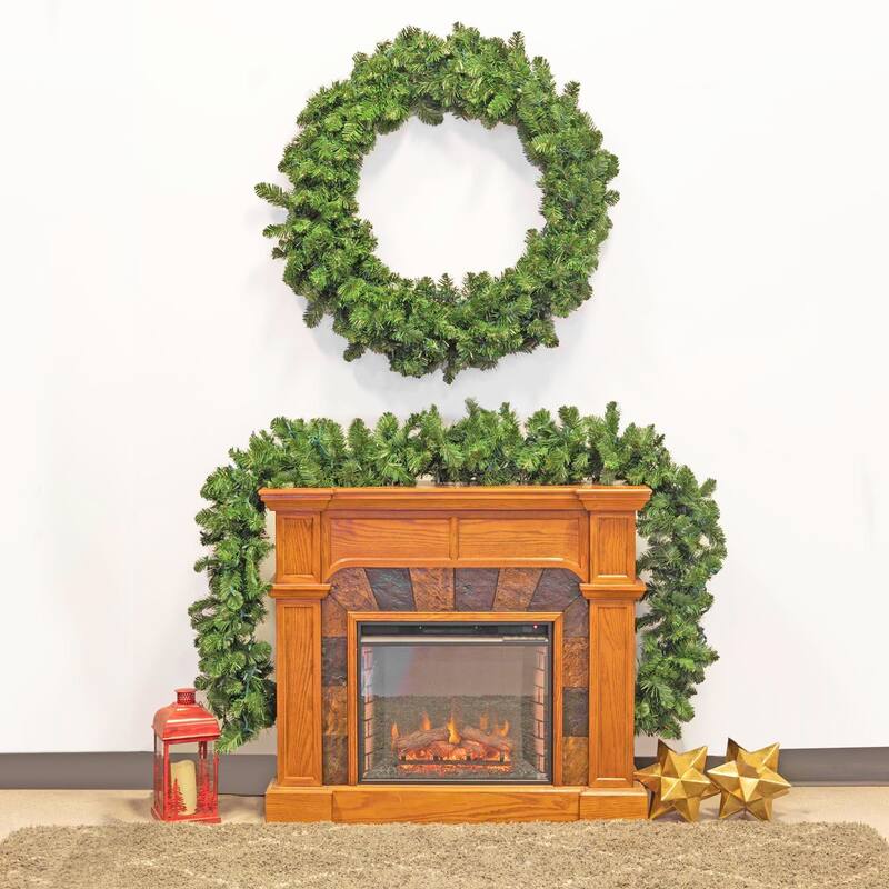 Novelty Lights 9 Foot Christmas Garland, Colorado Green Pine, Warm White - 30 Foot (Unlit)