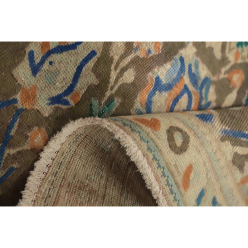 Hand Knotted Oriental 100% Wool Carpet Traditional Floral Green Tabriz Area Rug - 6' 6'' X 4' 3''