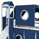 preview thumbnail 36 of 34, Twin Size Loft Bed with Storage Stairs, Tent & Tower, Solid Wood Castle-Inspired Kids Loft Bed Frame with Slide, Fence & Window