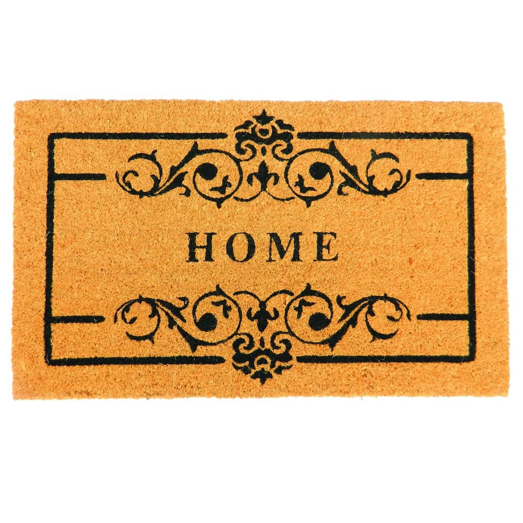 PVC Backed coir door mat natural printed - 18" X 30"