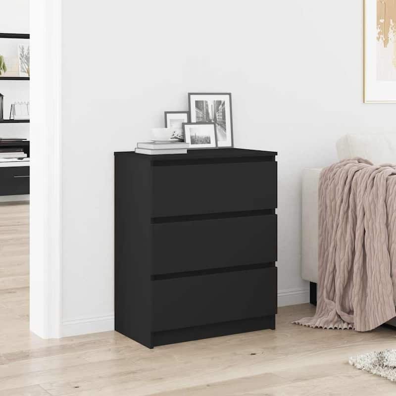 vidaXL Sideboard Black Engineered wood Medium Black Sideboard