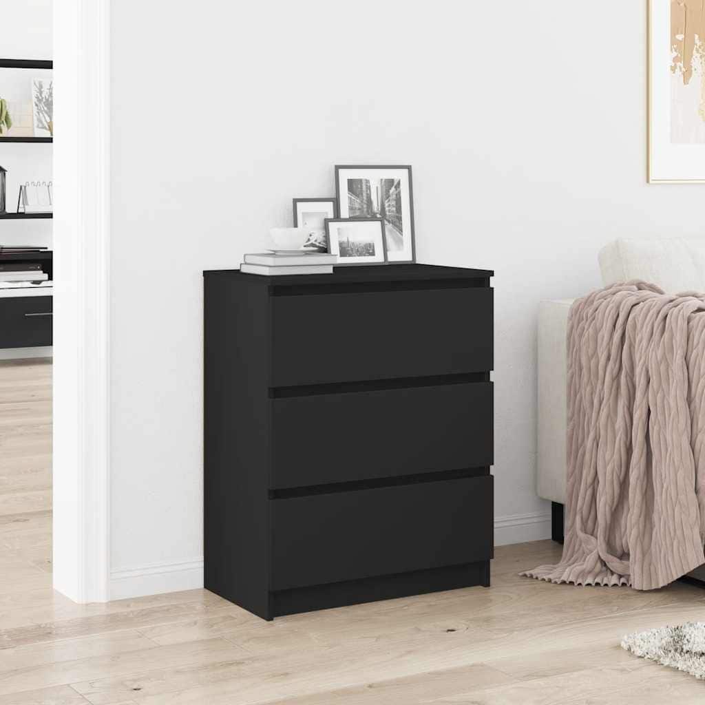 vidaXL Sideboard Black Engineered wood Medium Black Sideboard