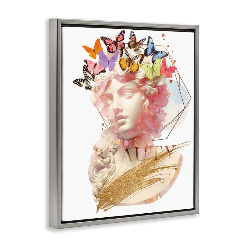 Stupell Beauty Statue Portrait Framed Floater Canvas Wall Art Design By Susan Arnot
