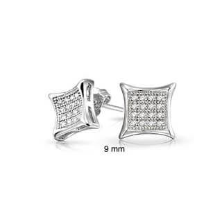 Sterling Silver Men S Earrings Online At Our Bling Jewelry Men Kite Micro Pave Cz Stud Earrings 925 Sterling Silver 9mm