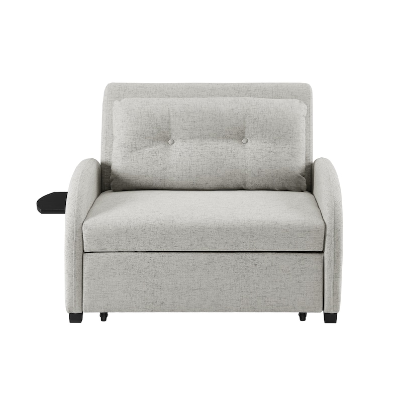 Scarboro Grey Upholstered Wide Convertible Bed