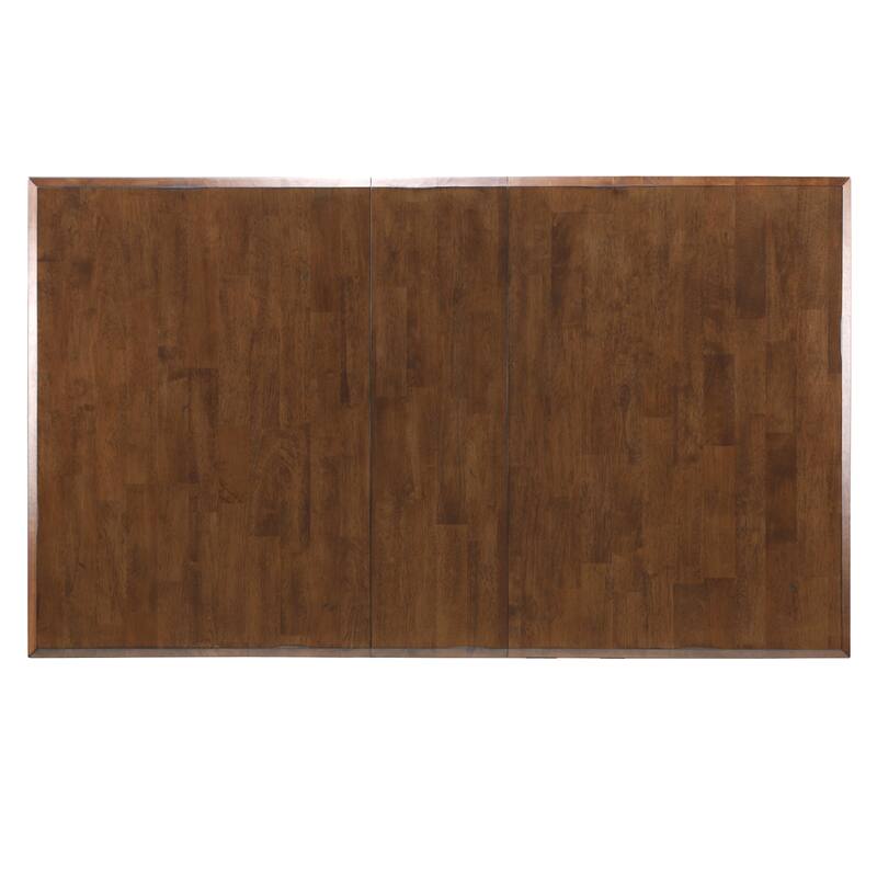 Extendable Dining Table Set for 8 - 72" Rectangular Table with 6 Chairs - Rustic Farmhouse Style