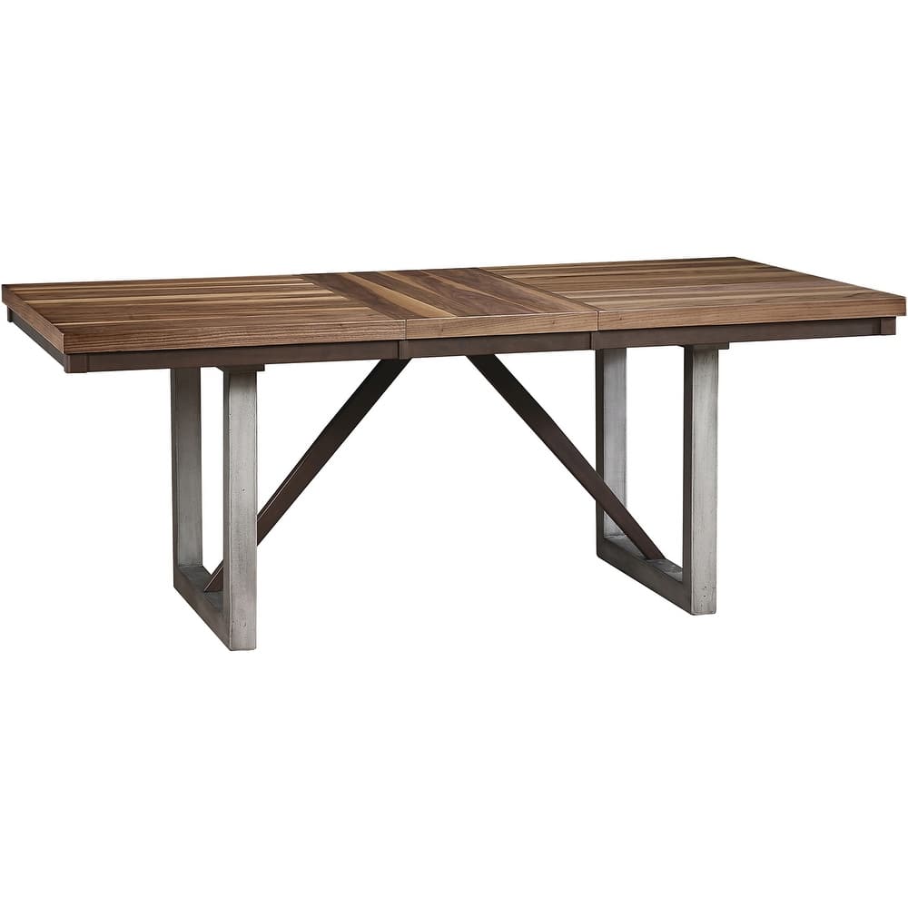 Mid-Century Modern Industrial Wooden Block Design Dining Set