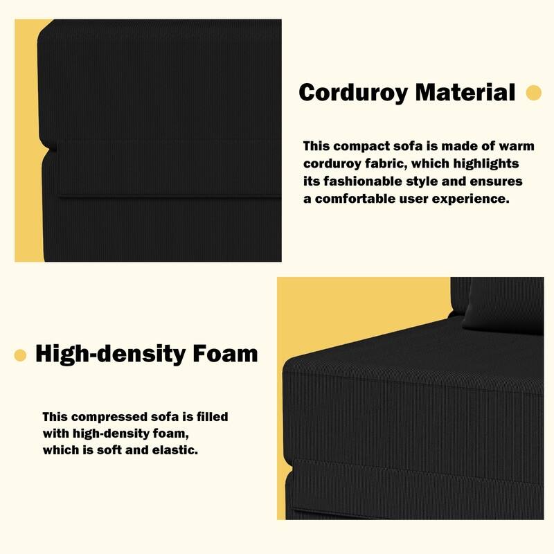 Convertible Compression Corduroy Sectional Sofa (Set of 2)